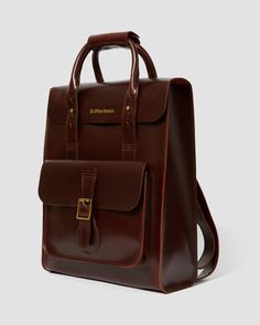 LEATHER BACKPACK | Originals | Leather Boots, Shoes & Accessories | Dr Martens UK Brown Dr Martens, Small Leather Backpack, Chic Backpack, Leather Work Bag, Brown Backpacks, Leather Laptop Backpack, Brown Leather Backpack, Vintage Backpacks