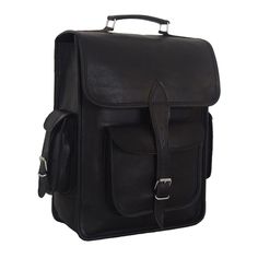 A classic black leather backpack can have an endless number of practical uses while also acting as a modern fashion accessory. This 16-inch black vintage leather backpack is convenient and spacious enough for carrying your essentials. Ideal for carrying a laptop, tablet, iPad, or small book in an organized and stylish manner. Handcrafted from premium full-grain goat leather and contrasting nickel hardware for a clean, posh look. The backpack features adjustable straps to carry it comfortably. It Vintage Leather Backpack, Handmade Backpacks, Leather Craftsmen, Small Book, Black Leather Backpack, Nickel Hardware, Goat Leather, Black Vintage, Laptop Backpack