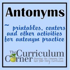 antonymtitle Synonyms Activities, Vocabulary Strategies, Montessori Teaching, Slp Materials, Speech Ideas, Literacy Lessons, Grammar Activities