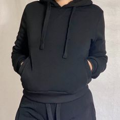 Basic Black Hoodie W Pockets Free Next Day Shipping I Accept Offers Save 20% Off Bundles Lightweight Thick Fabric, Super Warm. Super Soft Fleece Lined Hoodie With Two Side Pocket And Strings To Adjust Hood. Basic Fleece Lined Joggers With Side Pocket. Fit Similar To A Traditional Jogger Detailed With Elastic Waistband, Ankles And Drawstring Adjustments On Waist & Hoodie. 55% Cotton 45% Polyester #Hoodie #Blackhoodie #Basichoodie #Basicblackhoodie Black Cozy Sweatshirt With Pockets, Cozy Black Sweatshirt With Pockets, Winter Stretch Hoodie For Everyday Wear, Winter Loungewear Plain Hoodie, Everyday Black Sweatshirt With Kangaroo Pocket, Everyday Black Long Sleeve Hoodie, Black Sweatshirt With Drawstring Hood, Everyday Stretch Black Sweatshirt, Everyday Black Stretch Sweatshirt