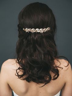 Gold Leaf Headpiece | Crystal and Pearl Wedding Hair Pin Accessories | Golden Vine Wedding Hair Comb [Gilded Ava Hair Vine] Lookbook Hair, Grecian Headpiece, Bridal Accessories Hair, Leaf Hair Piece, Updo With Headband, Pearl Hair Pin Wedding, Bridal Hair Accessories Flower, Leaf Headpiece, Silver Hair Comb