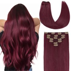 PRICES MAY VARY. 1.Salon Quality Hair Extensions: Our factory has over 20 years of experience in manufacturing hair extensions,extensive manufacturing experience can make the extensions blend better with your hair.They are made from real human hair that is as soft and natural as your own hair. With good care, you can use them for 2-3 months. 16inch 7Pcs 70g Burgundy Clip in Hair Extensions Real Human Hair