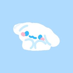 a blue and white drawing of a person's head