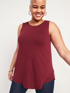 Our Luxe tank tops are supremely soft and drape beautifully.  You deserve it.  High, rounded neck.  Sleeveless.  Curved hem.  Center seam in back.  Super-soft rayon jersey, with comfortable stretch.  @modelsizes 5’9":S | 5'7":L | 5'10":XL @modelsiz Summer High Neck Cotton Tank Top, High Neck Cotton Tank Top For Summer, Versatile High Neck Tank Top For Spring, Fall Sleeveless Tank Top, Versatile Sleeveless Tank Top For Fall, Versatile Sleeveless Tank Top, Top Hits, High Neck Sleeveless, You Deserve It