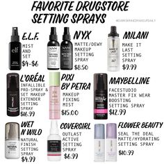 Drugstore Setting Spray, Best Makeup Setting Spray, Matte Make Up, Makeup Drugstore, Pixie Makeup, Makeup Finds, Magic Makeup, Fixing Spray, Military Retirement