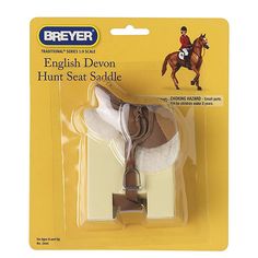 breveer english devon horse seat saddle in plastic package with clippings