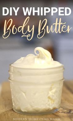 Whipped Body Butter Recipe (Modern Homestead Mama) Diy Whipped Body Butter Recipe, Body Butter Recipe Whipped, Diy Whipped Body Butter, Body Butter Packaging, Whipped Body Butter Recipe, Panaway Essential Oil, Body Butter Recipe Homemade, Coconut Oil Body Butter, Diy Body Butter Recipes