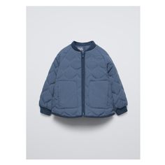 Jacket with special water repellent fabric. Round neck with long cuffed sleeves. Front zip closure. Front patch pockets.