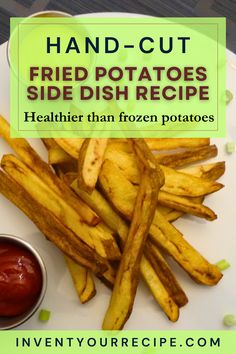 French Fried Potatoes Recipe. Cut russet potatoes, seasoned with salt and pepper, fried to perfection, and served as an appetizer of side dish. homemade potatoes fries | fried potatoes skillet dinner Fried Skillet Potatoes, Diced Fried Potatoes, Fried Russet Potatoes Skillet, Easy Fried Potatoes And Onions Skillet, Stir Fried Cabbage Recipes, Home Fried Potatoes, Fried Cabbage Recipes, Fried Potatoes Recipe, French Fried Potatoes