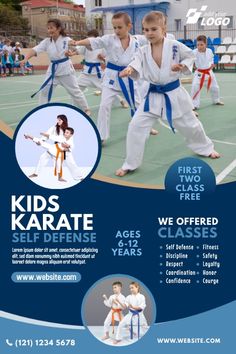 a flyer for kids karate classes