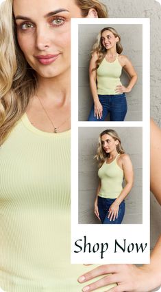 This tank top is the epitome of simplicity and style. Crafted from lightweight, high-quality fabric, it provides a comfortable and breathable fit. Its halter neck design provides support and coverage, while the solid colors add elegance and versatility. The relaxed silhouette flatters all body types and can be dressed up or down. Style with your favorite jeans, shorts, skirt, or tailored pants for any occasion. Solid Color Tank Halter Top With Built-in Bra, Solid Halter Neck Tank Top For Summer, Solid Racerback Tank Top With Seamless Construction, Solid Color Racerback Tank Top With Seamless Construction, Solid Stretch Racerback Camisole, Seamless Sleeveless Camisole For Spring, Seamless Sleeveless Spring Camisole, Sleeveless Seamless Camisole For Spring, Spring Seamless Racerback Camisole