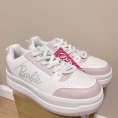 A Brand New | Never Before Used Mattel : Barbie Pink Low-Top Sneakers Size : Us 8 Don’t Forget You Can Sign Up For Affirm & Purchase My Items Without Full Charge Immediately. Spilt Your Payment In 4 Today ( Select Affirm In Checkout ) I Usually Ship Out My Packages Within 2-3 Business Days, If There Are Any Delays Due To My Schedule, I Always Make Sure To Let My Customers Know! All Sales Are Final | No Returns | Non-Smoking Home If You Have Anymore Questions, Please Feel Free To Message Me At An Pink Low-top Sneakers With Logo Print, Pink Sneakers With Logo Print For Streetwear, Pink High-top Sneakers With Logo Print, Logo Print Platform Sneakers For Sports With Round Toe, Platform Sneakers With Logo Print For Sports, Sports Platform Sneakers With Logo Print, Sports Platform Sneakers With Logo Print And Round Toe, White Lace-up Skate Shoes With Letter Print, White Letter Print Lace-up Skate Shoes