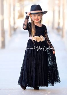 Vintage lace flower girl dress in black Flower Girl Dresses Black, Traditional Wedding Theme, Bride Down The Aisle, Black Flower Girl, Burgundy Flower Girl Dress, Black Flower Girl Dress, Gothic Wedding Theme, Indian Wedding Theme, Dress For Weddings