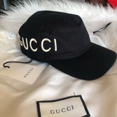 Gucci Black Baseball Cap Nwt/Brand New Material :Cotton Adjustable Fit Size M Unisex Style White Gucci And Loved Embroidered Logos To The Sides Made In Italy Mom Era, Black Baseball Cap, Gucci Accessories, Gucci Black, Unisex Style, Unisex Fashion, Baseball Cap, Tennis, In Italy