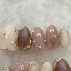 Gel X Nail Art, Antique Nails, Elegant Nail Ideas, French Manicure With A Twist, Gel Polish Design, Wedding Nail Art, Flowers Nail Art, Nail Designs Ideas, Nails Trend