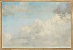 an image of a painting with clouds in the sky