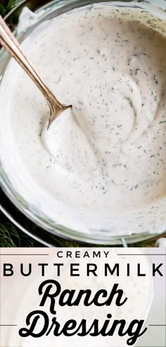 creamy buttermilk ranch dressing in a glass bowl