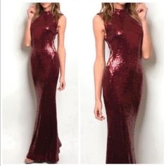 This Beautiful Wine Colored High Neck Gown Would Be Perfect For Any Special Occasion. The Cutout Sides Are Stunning. This Dress Will Be So Flattering!! Long Shift Dress, High Neck Gown, Short Sundress, Eyelet Lace Dress, Sundress Dress, Tiered Ruffle Dress, Embroidered Midi Dress, Stripped Dress, Illusion Dress