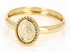 Splendido Oro™ 14k Yellow Gold Holy Mary Ring. Measures approximately 3/8 of an inch in width and is sizable. 14k Gold Jewelry With Halo Design, Oval Stackable 14k Yellow Gold Rings, Yellow Gold Halo Round Band Jewelry, 14k Yellow Gold Jewelry With Halo, Yellow Gold Stackable Oval Rings With Halo Detail, Yellow Gold Oval Stackable Rings With Halo, Yellow Gold Oval Stackable Rings With Halo Detail, Yellow Gold Oval Halo Stackable Rings, Holy Mary