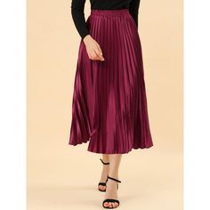 Allegra K Women's Saint Patrick's Day Elastic Waisted Accordion Pleated Metallic Skirt : Target A-line Pleated Maxi Skirt For Party, Pleated Midi Maxi Skirt For Party, Flowy Party Maxi Skirt With Pleated Hem, Flowy Party Maxi Skirt With Folds, Pleated Maxi Skirt For Night Out In Spring, Knee-length Party Skirt With Pleated Waist, Spring Party Skirt With Folds, Party Skirt With Pleated Waist In Midi Length, Long Party Skirt With Folds