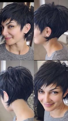 Piecy Bangs Short Hair, Short Hairstyle Women 30s Thick Hair, Short Haircut With Long Bangs, Textured Pixie Bob, Messy Layers Short Hair, Short Emo Haircuts For Women, Wolf Cuts Short, Short Haircuts Back View, Short Styles For Fine Hair