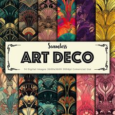 the art deco digital paper pack is available for use in many different designs and colors