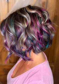 Pin on Hair color techniques Peekaboo Colors For Short Hair, Colourful Short Hair Ideas, Bright Pixie Hair Colour, Fun Hair Color Short Hair, Fun Fall Hair Colors Short Haircuts, Autumn Hair Colours For Short Hair, Funky Hair Colours For Short Hair, Multi Color Short Hair, Punky Hair Color