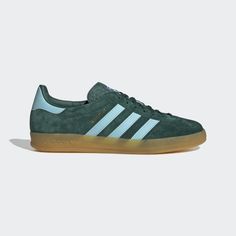 adidas Gazelle Indoor Shoes - Green | adidas UK Adidas Gazelle Indoor, Adidas Sneaker, Shoe Inspo, Colored Leather, Adidas Gazelle, Adidas Samba, Adidas Online, Cute Shoes, Adidas Shoes