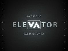 the elevator exercise daily logo is displayed on a black background with white lettering