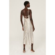 Silver sequins (100% Silk). Slip. Sleeveless. Square neck. Tie closure. 46.5" from shoulder to hemline. Imported. Rent The Runway, Closet Designs, Silk Slip, Silver Sequin, Square Neck, Neck Tie, Slip Dress, Platinum, Silk