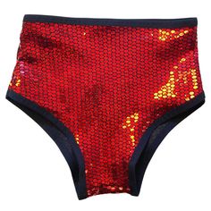 DISCO QUEEN Red Holo Includes a pair of high waisted bottoms.  Disco Queen is a 4-way stretch polyester spandex blend, which fits tight and stretches to include a variety of body types. Fabric pattern can vary from item to item. Our products are made to order, please review our store policies before purchasing because refunds are not available after purchase. International shipping available. Fitted High Rise Shorts For Party, High Stretch High Waist Red Pants, High Waist High Stretch Red Pants, High Stretch Red Party Bottoms, Red High Stretch Bottoms For Party, High Stretch Red Bottoms For Party, Red High-waisted Shorts For Party, Fitted High-cut Leg Red Bottoms, Summer Party Bottoms With Wide Waistband