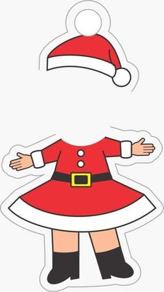 a paper doll wearing a santa claus hat