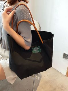 Bag For Love - Letter Patch Tote Bag - Women Tote Bags Product Description Style Fashionable Color Black Quantity 1 piece Strap Type Double Handle Pattern Type Letter Bag Size Large Type Shoulder Tote Bag Material Canvas Composition 100% Cotton Size Chart INCH CM Size Bag Width Bag Height Bag Length one-size 6.7 11 18.1 Size Bag Width Bag Height Bag Length one-size 17 28 46 Similar Products h2 { text-align: center; } .red-box { width: 100%; display: flex; flex-direction: row; flex-wrap: wrap; ju Black Canvas Shoulder Bag For Daily Life, Casual Letter Print Bags For Daily Use, Casual Bags With Letter Print For Daily Life, Black Large Capacity Canvas Bag For Daily Use, Large Capacity Black Canvas Bag For Daily Use, Large Capacity Black Canvas Bag For Everyday Use, Black Tote Canvas Bag For Daily Life, Black Tote Canvas Bag For Daily Use, Black Canvas Tote Bag For Daily Use