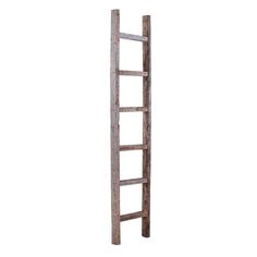 an old wooden ladder on a white background