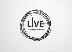 the logo for live at the apple store