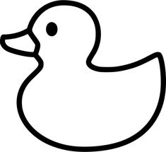 a black and white outline of a rubber duck