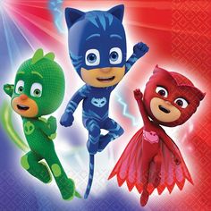 Buy Kids Birthday PJ Masks lunch napkins, 16 per package sold at Party Expert Catboy Pj Masks, Pj Masks Birthday Party, Pj Mask Party, Placemats Kids, 2019 Calendar, Sports Themed Party, Kids Party Supplies, Mask Party, Party Napkins