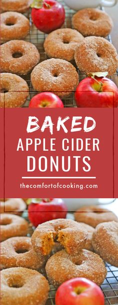 baked apple cider donuts on a cooling rack