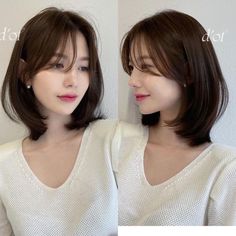 Layered Short Hair For Round Face, Soft Face Framing Layers Short Hair, Japan Short Hairstyle, Longbob Hair