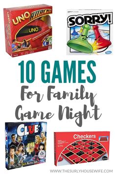 the top 10 games for family game night