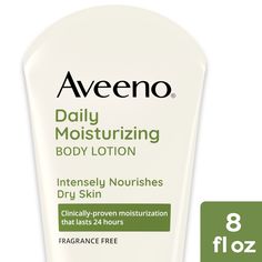 Aveeno Daily Moisturizing Body Lotion with Prebiotic Oat formula intensely nourishes dry skin. Formulated with a soothing prebiotic oat, the fragrance-free lotion has clinically proven moisturization that lasts 24 hours. This daily body lotion nourishes and helps replenish skin's natural moisture barrier. The unique prebiotic oat formula absorbs quickly and nourishes dry skin with moisture, leaving your skin soft, beautiful and healthy-looking. Aveeno Daily Moisturizing Lotion's gentle formula d Aveeno Daily Moisturizing Lotion, Daily Moisturizing Lotion, Best Lotion, Lotion For Dry Skin, Fragrance Lotion, Moisturizing Body Lotion, Moisturizing Lotion, Baby Lotion, Dry Sensitive Skin