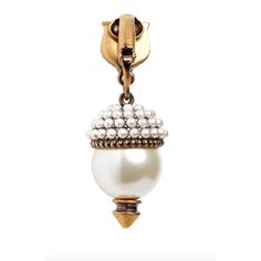 Antiqued-brass feline heads—which are based on an archival metal lock—snarl from imitation-pearl drops for earrings that are fiercely elegant.Clip-on styleImitation-pearl Material: Brass, resin, leaded crystalHeight: 1.58 in. (40 mm)Width: 0.5 in. (12.5 mm)Made in Italy Pearl Drop Earrings Gold, Gold Ounce, Lead Crystal, Pearl Drop Earrings, Pearl Drop, Gold Material, Antique Brass, Feline, Gold Metal