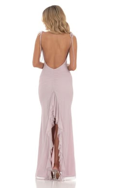 Mesh Open Back Maxi Dress in Lilac Open Back Maxi Dress, Lucy In The Sky, Preppy Dresses, Sequin Bodycon Dress, Prom Style, Prom Dress Inspiration, Pretty Prom Dresses, Open Back Dresses, Dresses 2024