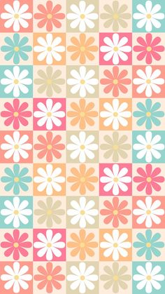 an abstract flower pattern in pastel colors