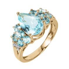 Daniel Steiger Blue Topaz Waters Ring Luxury Yellow Gold Topaz Ring With Round Band, Luxury Topaz Engagement Ring With Large Stone, Luxury Unique Yellow Gold Topaz Ring, Luxury Modern Topaz Ring For Gift, Luxury Exquisite Topaz Ring For Anniversary, Luxury Topaz Crystal Ring, Luxury Yellow Gold Topaz Ring With Three Stones, Luxury Topaz Ring With Intricate Design For Formal Events, Luxury Intricate Topaz Jewelry