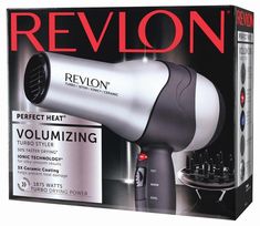 Turbo Airflow Button provides increased airflow for faster drying 6 heat and speed combinations for complete drying and styling flexibility Cold Shot button releases cool air to set the style Volumizing finger diffuser gently lifts hair at the roots to add volume and body Matte-chrome finish Soft-Feel textured handle Removable end cap for easy Revlon Hair Dryer, Ionic Hair Dryer, Fred Meyer, Nyc Restaurants, Heat Damage, Ceramic Coating, Black Matte, Revlon, Hair Tools