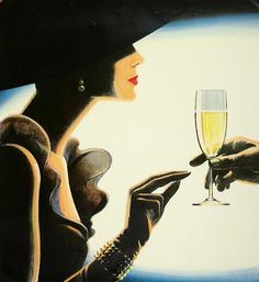 Champagne Girl Vintage Poster Print A3 - Laminated - Art Deco - French Poster - Ref.P44 Art Du Vin, Taittinger Champagne, Etiquette Vintage, Wine Poster, French Poster, Vintage Champagne, Wine Art