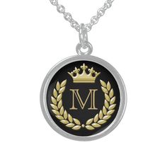 Laurel Wreath and Crown Sterling Silver Necklace, Adult Unisex, Size: Small, Pale Blue Elegant Black Personalized Necklace, Classic Gold Crown Jewelry, Personalized Black Jewelry For Anniversary, Elegant Black Necklace For Personalized Gift, Personalized Black Round Pendant Jewelry, Personalized Black Medallion Necklace, Classic Black Customizable Jewelry, Black Round Pendant Necklace For Personalized Gift, Elegant Black Monogram Jewelry