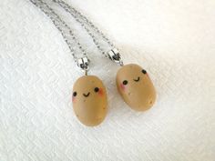 "Potato necklace best friend gifts Kawaii Potato jewelry BFF necklace Food jewelry friendship gift Sweet food charm Potato gift This sweet potato necklace is a very adorable and funny best friend gift. It is an amazing way to show your feelings to your friend for any special occasion. The potato charm is made entirely by hand from polymer clay. The size of the charm is approx 2.2 cm/ 0.9\" You can order one, two or three necklaces and can choose the size and material of the chain. PLEASE NOTE: T Stitch Toys, Funny Best Friend Gifts, Kawaii Potato, Food Necklace, Bff Necklace, Cute Potato, Jewelry Friendship, Egg Muffin, Bff Jewelry