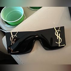 Ysl Sunglasses Like New. Includes Case And Dust Cloth Worn Once Ysl Sunglasses, Saint Laurent Accessories, Colored Sunglasses, Face Masks, Sunglasses Accessories, Limited Time, Yves Saint Laurent, Saint Laurent, Face Mask